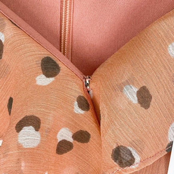 All in Favor Women's M Spaghetti Strap Ruched Front Dress Mauve Spots Dusty Pink - Picture 3 of 11